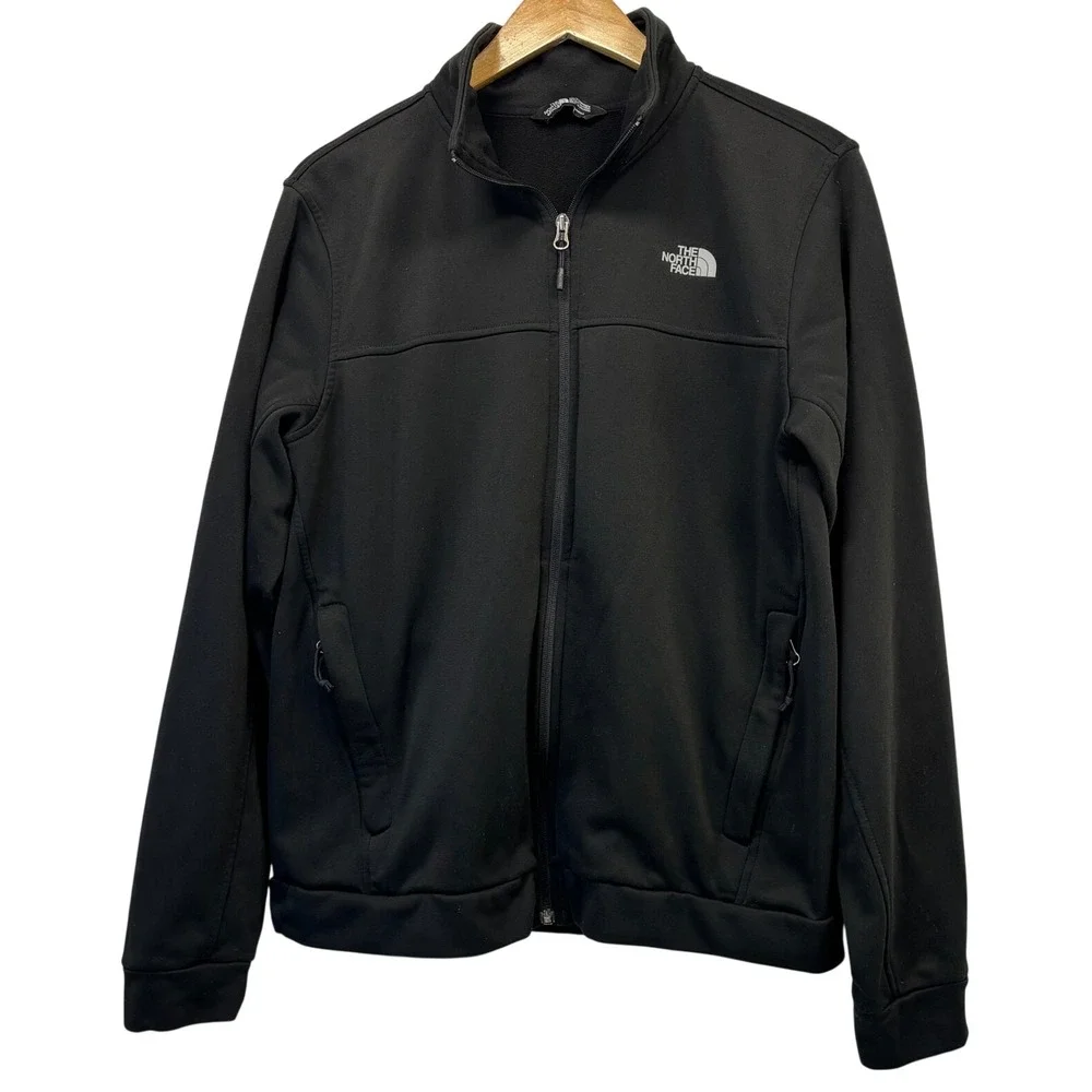 The North Face Full Zip Softshell Jacket Mens Medium Black Casual Athleisure
